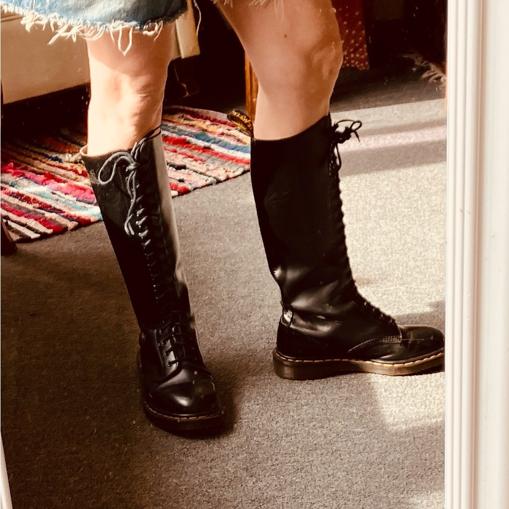 Dr. Martens Black Tall Lace-Up Boots - Picture 3 of 10